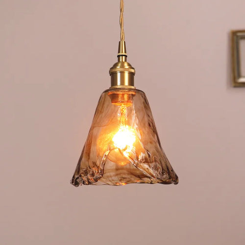 Lustre suspension laiton verre modern