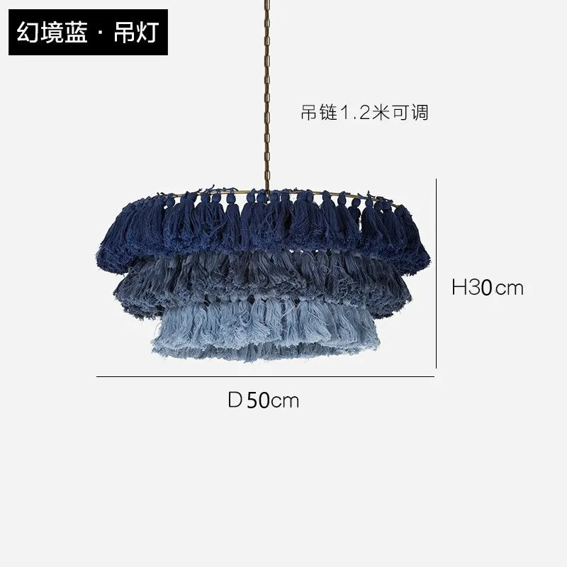 suspension moderne en coton avec pampilles design nordique artistique - vue 21 sur 22