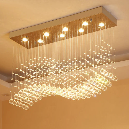 lampe rectangulaire en cristal pour bar et restaurant moderne