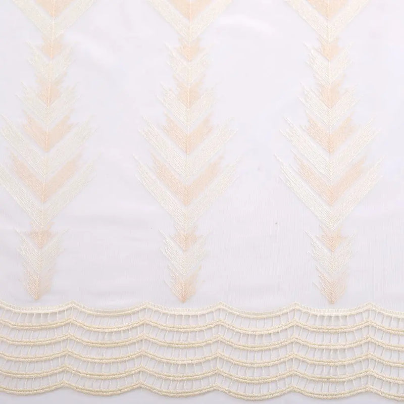 Voilage tulle brodé fleurs festonné style européen