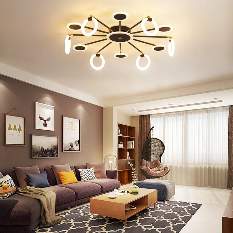 lustre LED design pour intérieur moderne et élégant - vue 5 sur 12
