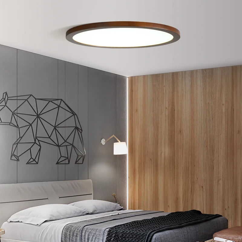 plafonnier led en bois véritable pour éclairage intérieur - vue 3 sur 14