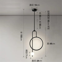 suspension led anneau design nordique pour décoration intérieure moderne