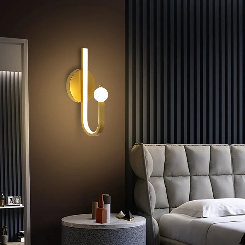 applique murale style nordique en cuivre doré pour hôtel et éclairage commercial - vue 4 sur 10
