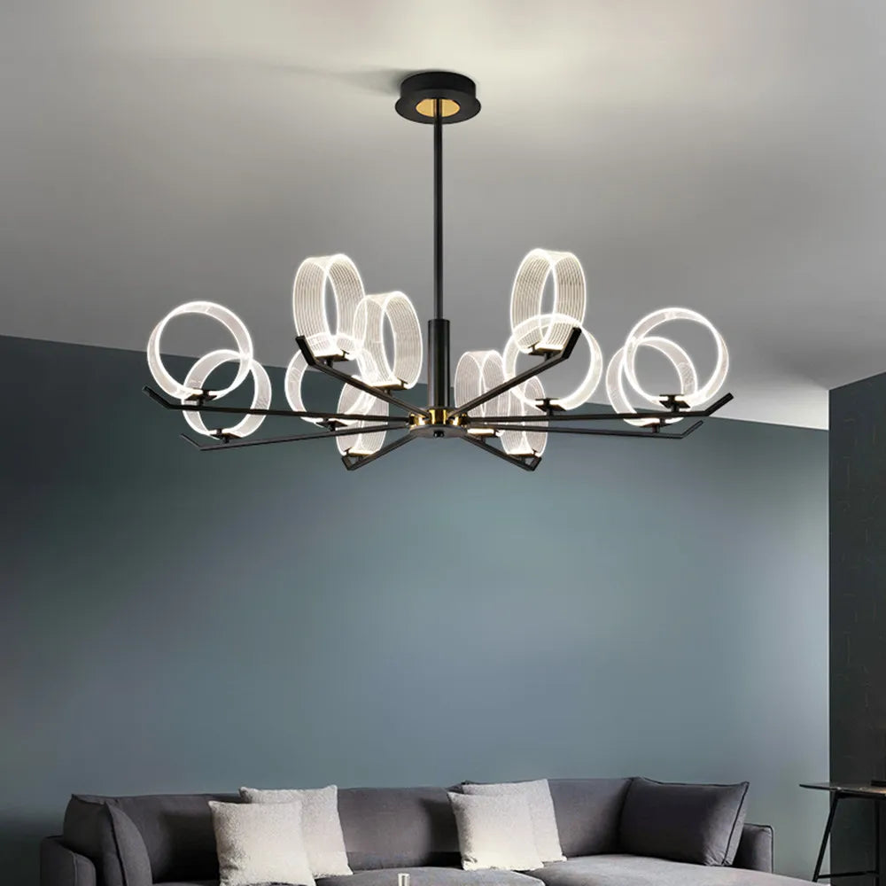 lustre industriel acrylique led pour éclairage intérieur décoratif - vue 3 sur 13