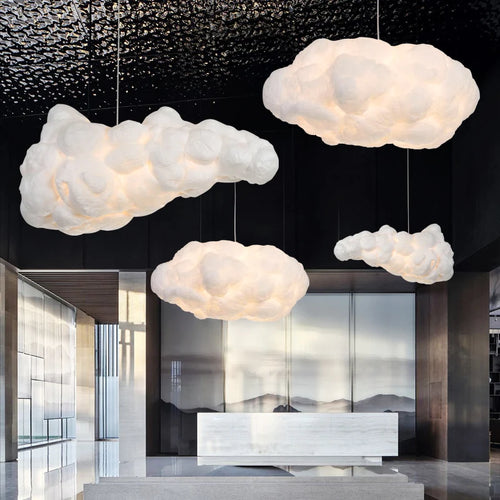 lustre nuages blancs en soie coton led pour enfants