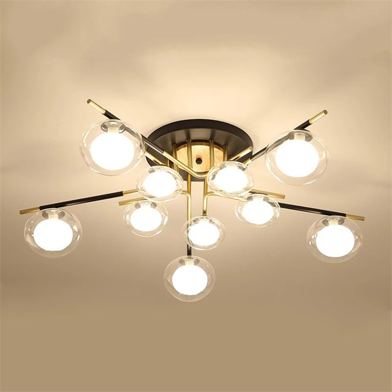 plafonniers nordiques simples luxe décoration maison luminaires suspendus - vue 2 sur 9