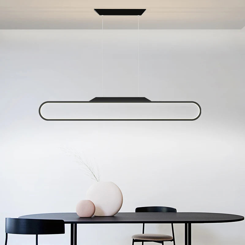 lustre led moderne rectangulaire pour restaurant et bar - vue 4 sur 12