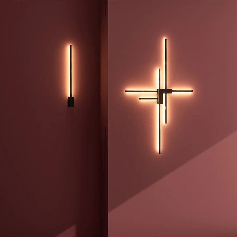 applique murale moderne design simple avec ligne de lumière led - vue 3 sur 22