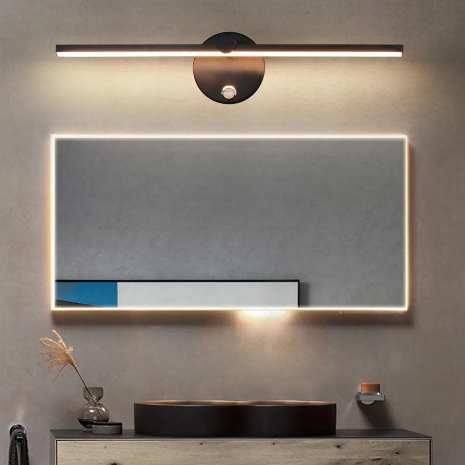 Applique murale d'intérieur LED nordiques 8W blanc/noir appliques murales pour la maison chambre chevet miroir avant avec applique murale Swith AC110V/220V - vue 4 sur 12