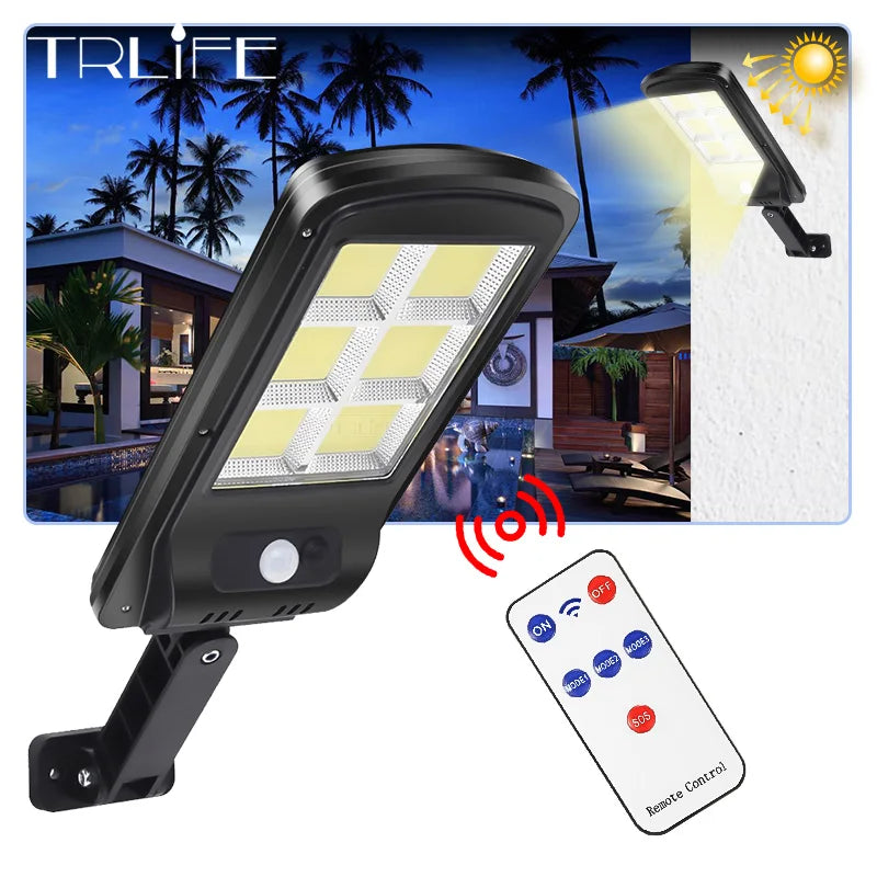 lampe solaire intelligente avec capteur de mouvement et télécommande - vue 2 sur 7