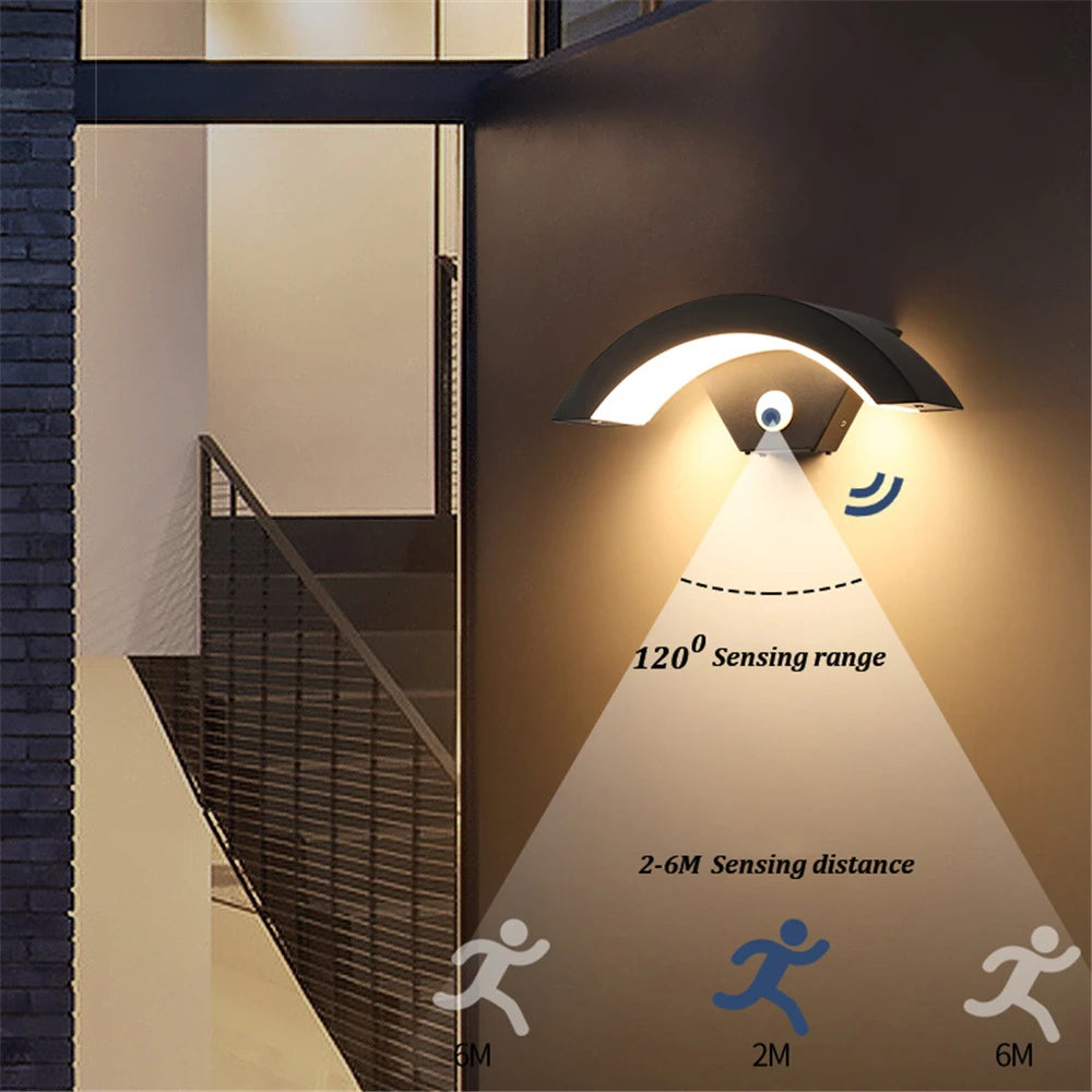 Applique murale extérieure étanche moderne lampe à Induction du corps humain lampes de jardin de porche en aluminium éclairage domestique appliques murales décoratives - vue 3 sur 8