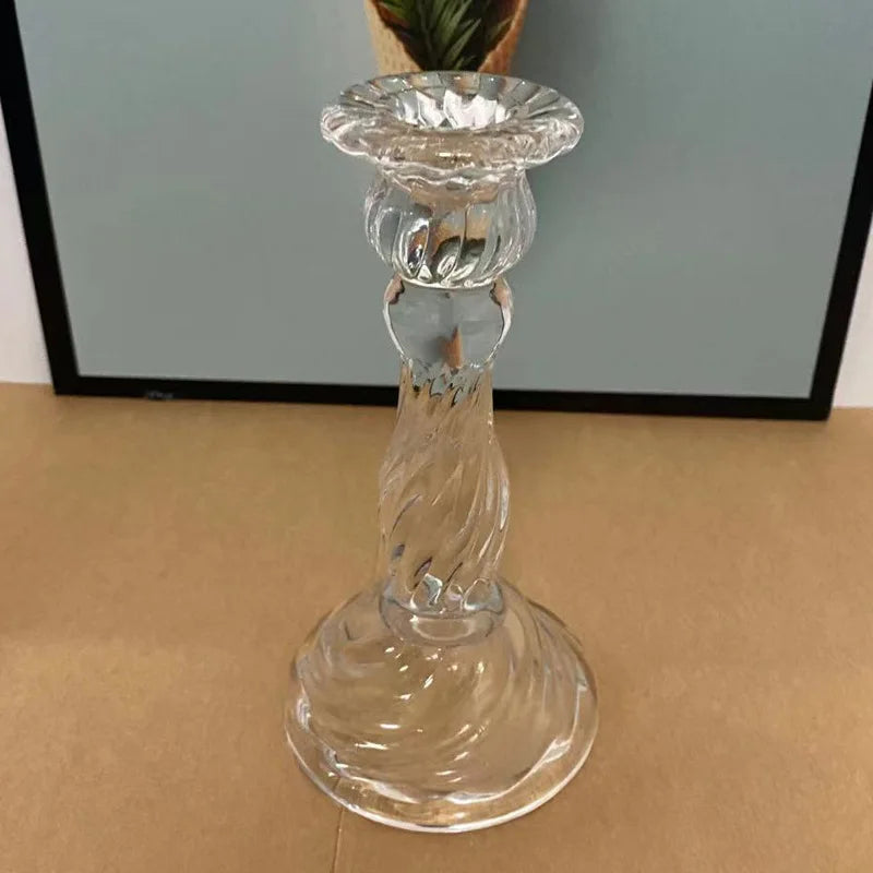 bougeoir en verre pour décoration romantique et centre de table - vue 9 sur 11