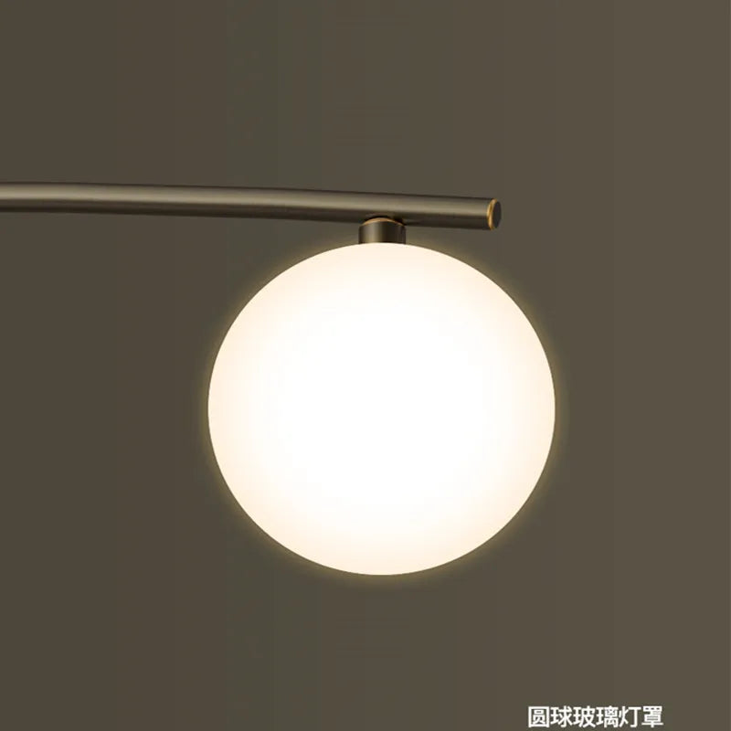 lustre en or avec boule de verre pour éclairage intérieur - vue 9 sur 12