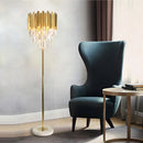 lampe LED post-moderne en acier inoxydable cristal marbre doré
