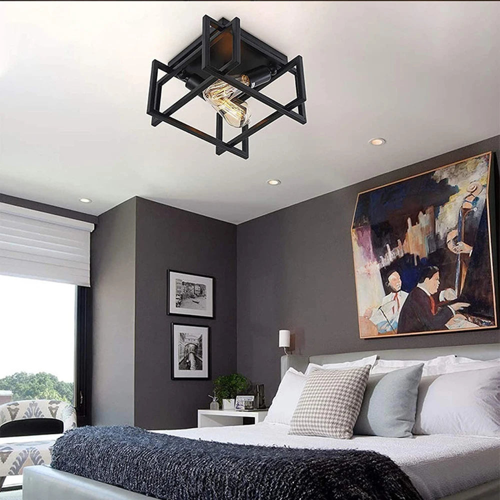 Plafonniers vintage américains Luminaria LED plafonnier industriel rétro Loft luminaire maison cuisine Bar Lampara Techo - vue 4 sur 8