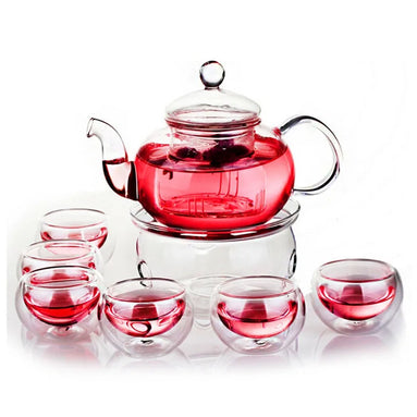 service à thé verre double paroi infuseur 800ml