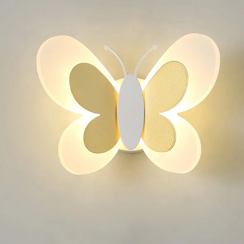 applique murale créative papillon dessin animé lumière led enfants