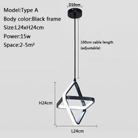 Plafonnier Led suspendu en noir et blanc au design moderne et simpliste