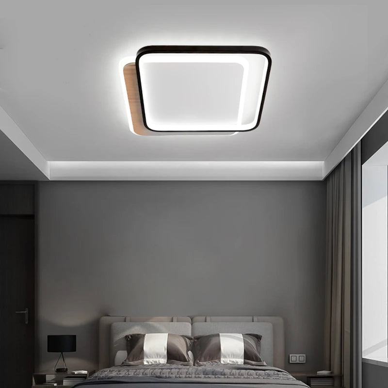 Lustres LED modernes lampes en bois véritable pour salon chambre décoration de la maison logement 	 luminaires d'intérieur - vue 7 sur 15