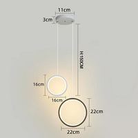 Anneau Lampes Suspendues Chambre Salon Suspension Éclairage Intérieur Lampe De Chevet Restaurant Bar Blanc Noir LED Lampes Industrielles