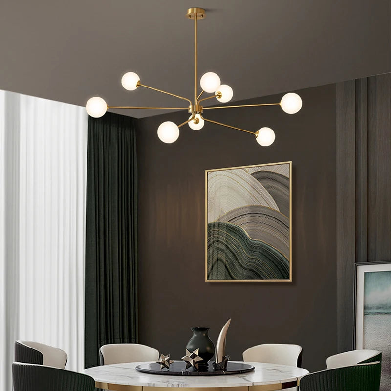 lustre décoratif en cuivre pour un intérieur nordique - vue 3 sur 9