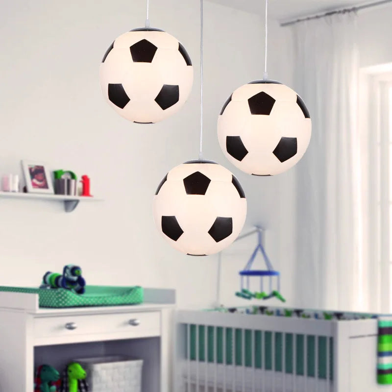 té enfants suspension lumières pour chambre enfants Football basket-ball lampes suspendues chambre luminaire moderne mignon décoration