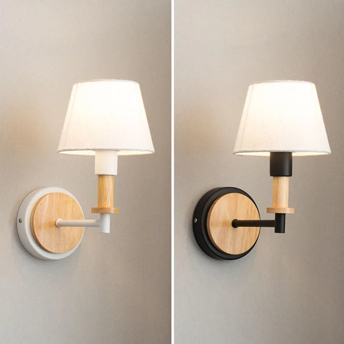 Appliques murales en bois nordique chambre lampe de chevet noir blanc moderne E14 tête de direction applique murale LED éclairage maison applique chambre décor