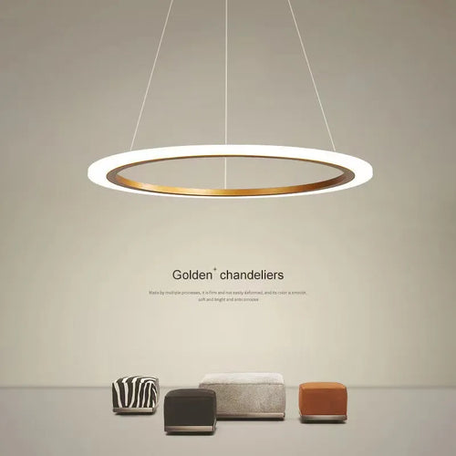 Lustre anneau LED salon minimaliste