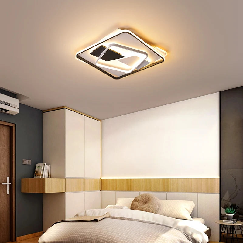 plafonnier led art déco géométrique luxe pour éclairage intérieur - vue 4 sur 11