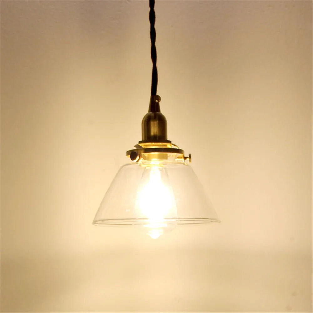 loft industriel led suspension lumière rétro en laiton verre suspension