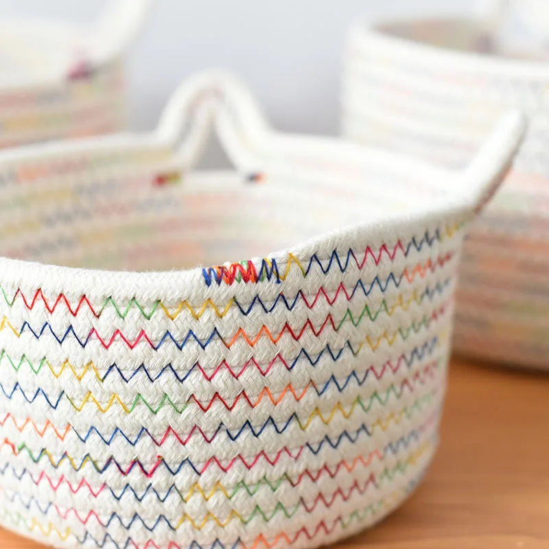 panier de rangement en corde pour cosmétiques et objets divers - vue 6 sur 8