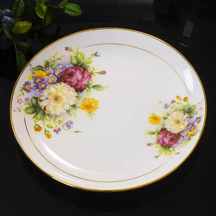 Service de table porcelaine fine florale personnalisable occidental