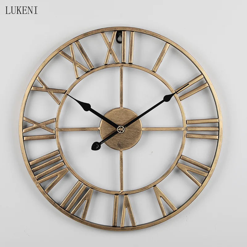 horloge murale ronde rétro 3D chiffres romains décoration intérieure - vue 5 sur 11
