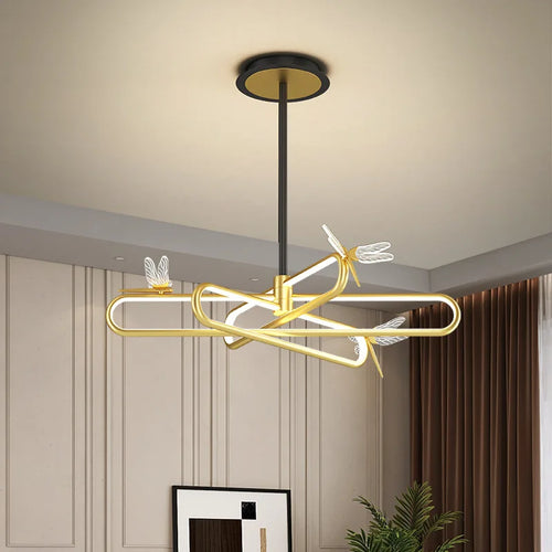 lustre nordique de luxe libellule led rétractable moderne