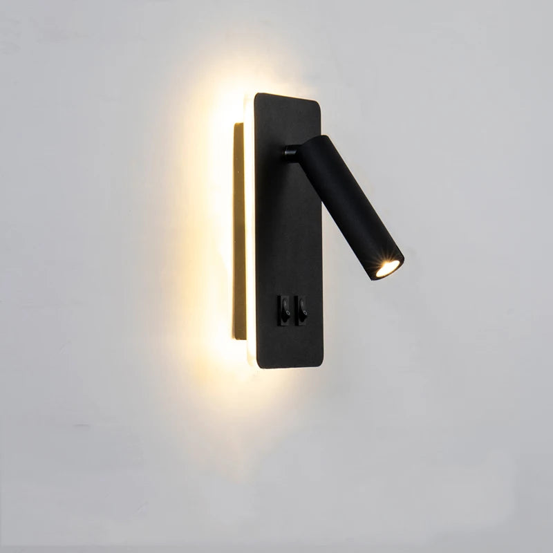 applique murale moderne rotative led avec interrupteur - vue 3 sur 10