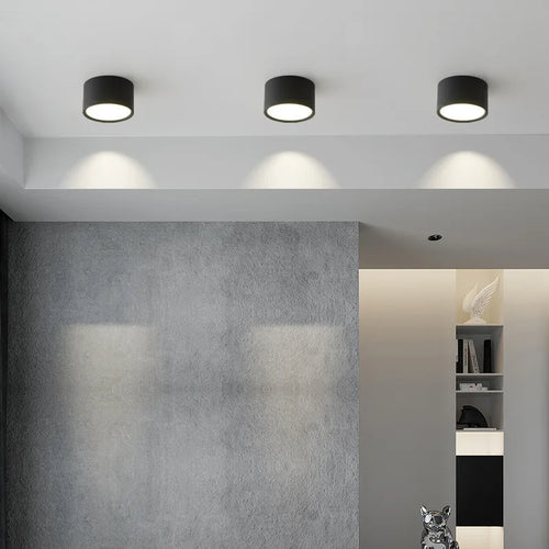 Spot de plafond LED rond en métal