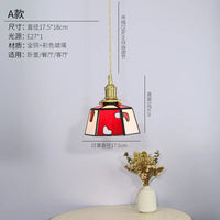 suspension rétro en verre teinté style japonais pour décoration intérieure