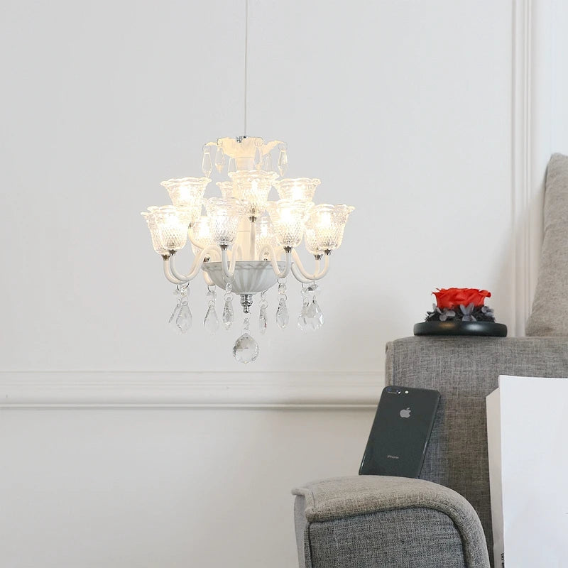 mini suspension créatives avec abat-jour en verre et cristal - vue 6 sur 21