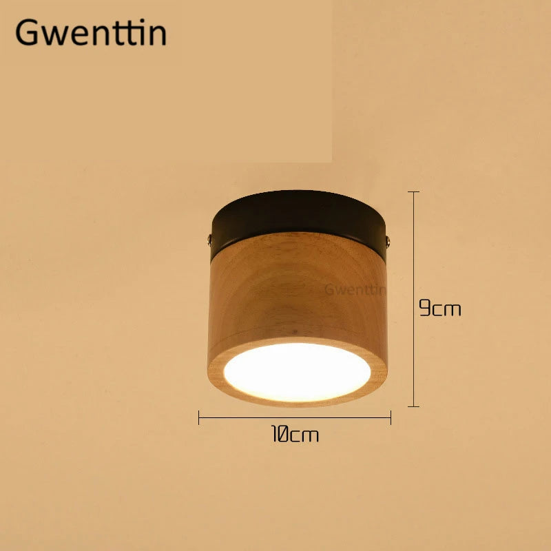 plafonnier à led en bois nordique moderne pour intérieur design - vue 6 sur 7