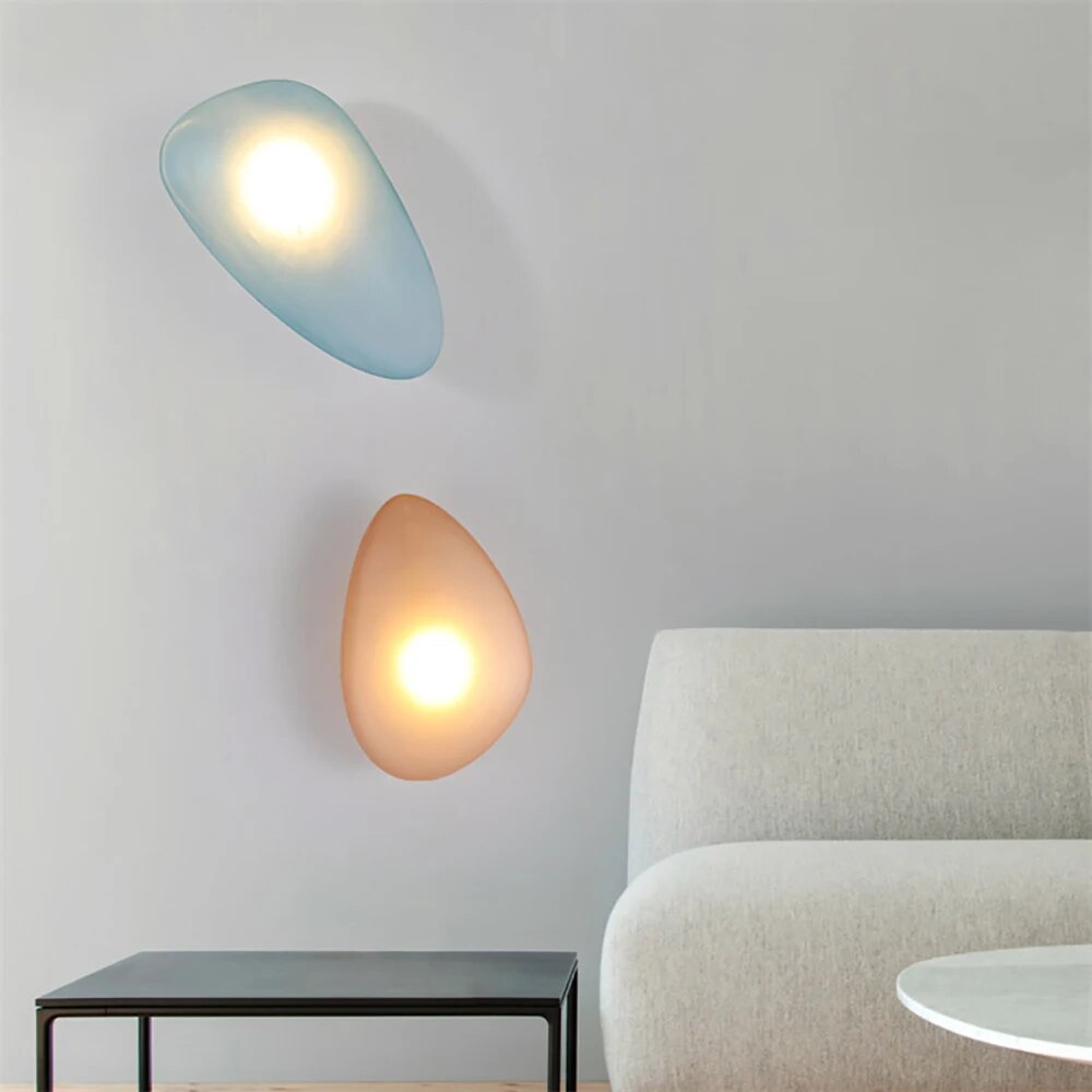 applique led nordique design moderne galet chambre escalier lumière - vue 7 sur 21