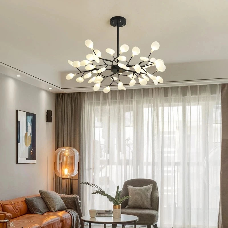 Suspension LED modernes or noir branche d'arbre lustres décor de chambre chambre à manger salon Lustre lampe décoration de la maison - vue 4 sur 9