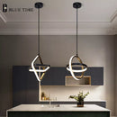 Plafonnier Led suspendu en noir et blanc au design moderne et simpliste
