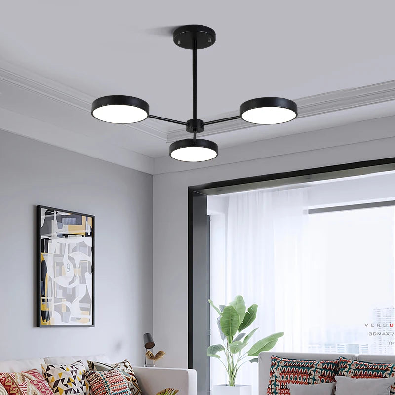 lustre moderne à leds éclairage nordique créatif intérieur - vue 3 sur 12