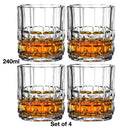 Lot 4 verres whisky style facetté résistants élégants