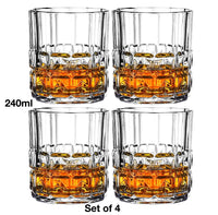 Lot 4 verres whisky style facetté résistants élégants