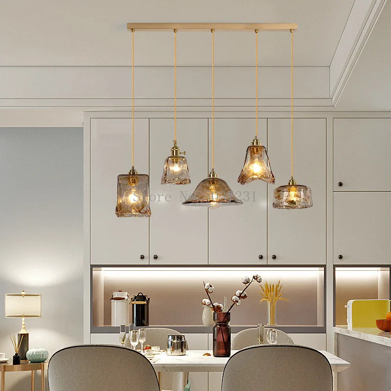 lampe suspendue en laiton verre led style nordique japonais