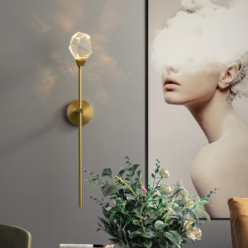 applique murale moderne en cristal de luxe décorative led