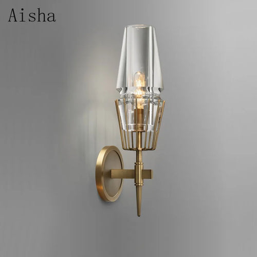 applique murale nordique industrielle en verre rétro