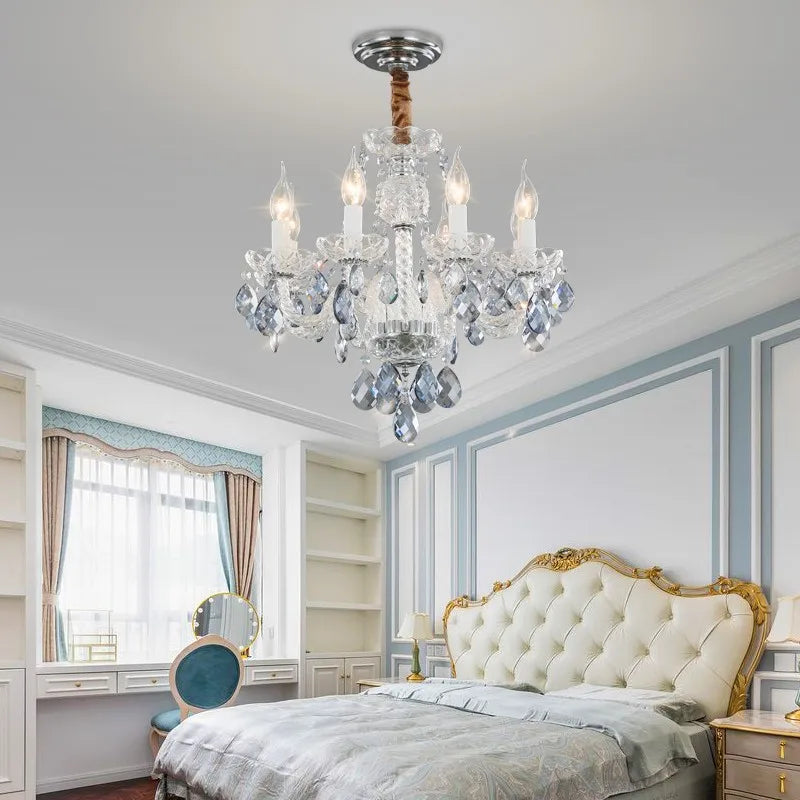 lustre en cristal doré pour décoration intérieure élégante - vue 4 sur 13